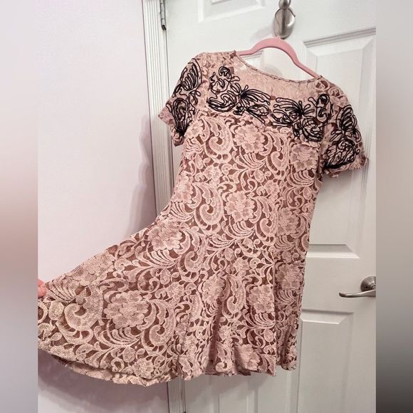 Free people lace semi-transparent mini dress - Picture 8 of 10